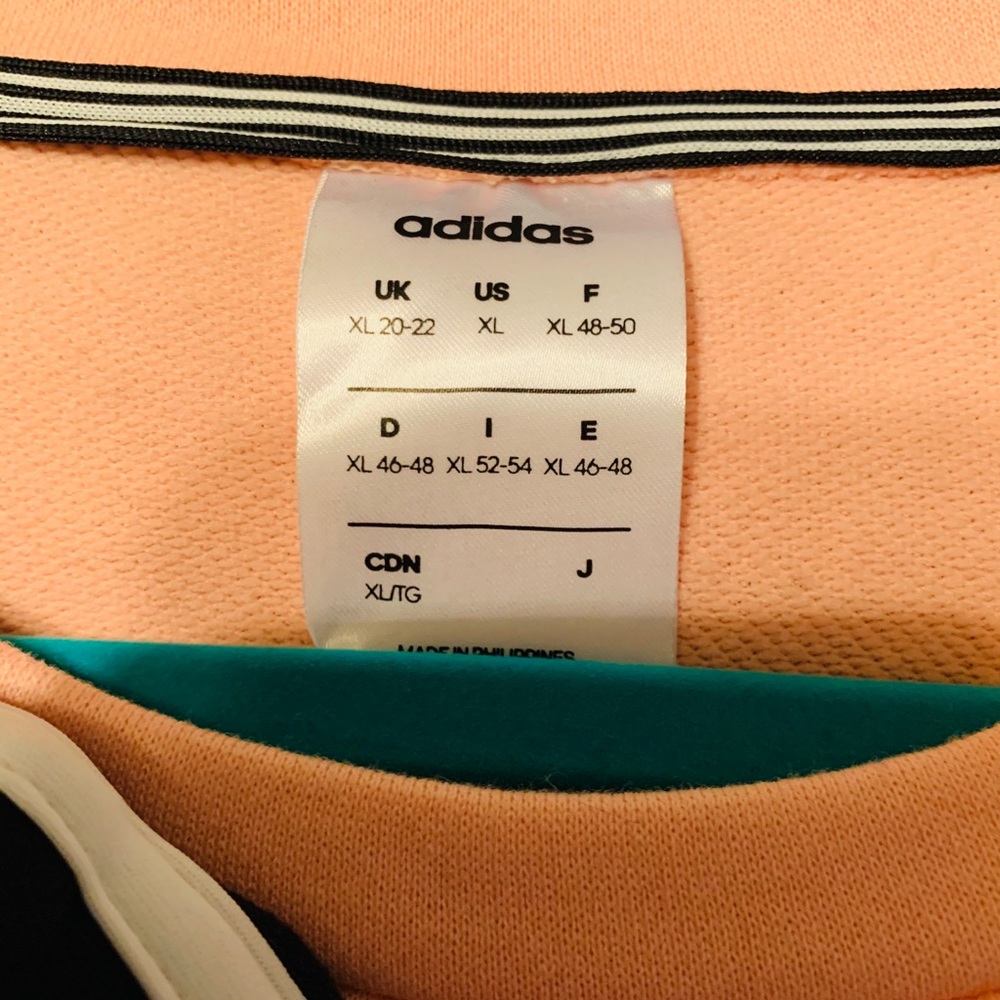 2- 3 striped Adidas terry cloth sweater